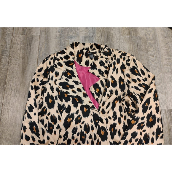 Robert Louis Womens Cotton Animal Print Tan Black Trench Coat Belted XL leopard - Picture 9 of 15